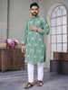 Rama Green Wedding Wear Designer Mens Kurta with Pyjamas by Infinity Export - Distacart
