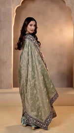 Thumbnail for Joban Fashion Mehndi Soft Mocha Silk Party Wear Sarees - Distacart