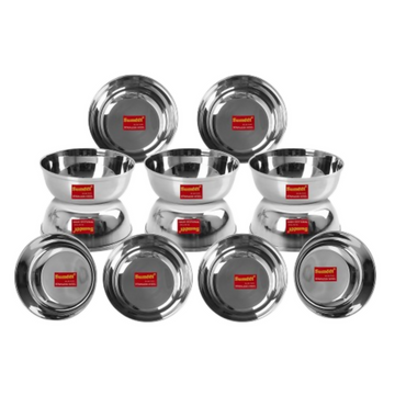 Sumeet Stainless Steel Heavy Gauge Bowl/Wati set with Mirror Finish - Dista