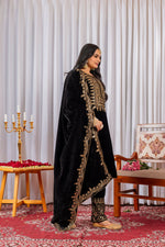 Thumbnail for Joban Fashion Black Velvet Sequence Embroidery Work Kurta Set