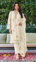 Thumbnail for Anaita Off_white Embroidered Organza Stitched Salwar Suit - Distacart