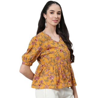 Anubhutee womens Mustard Color Top with Trouser Set - Distacart