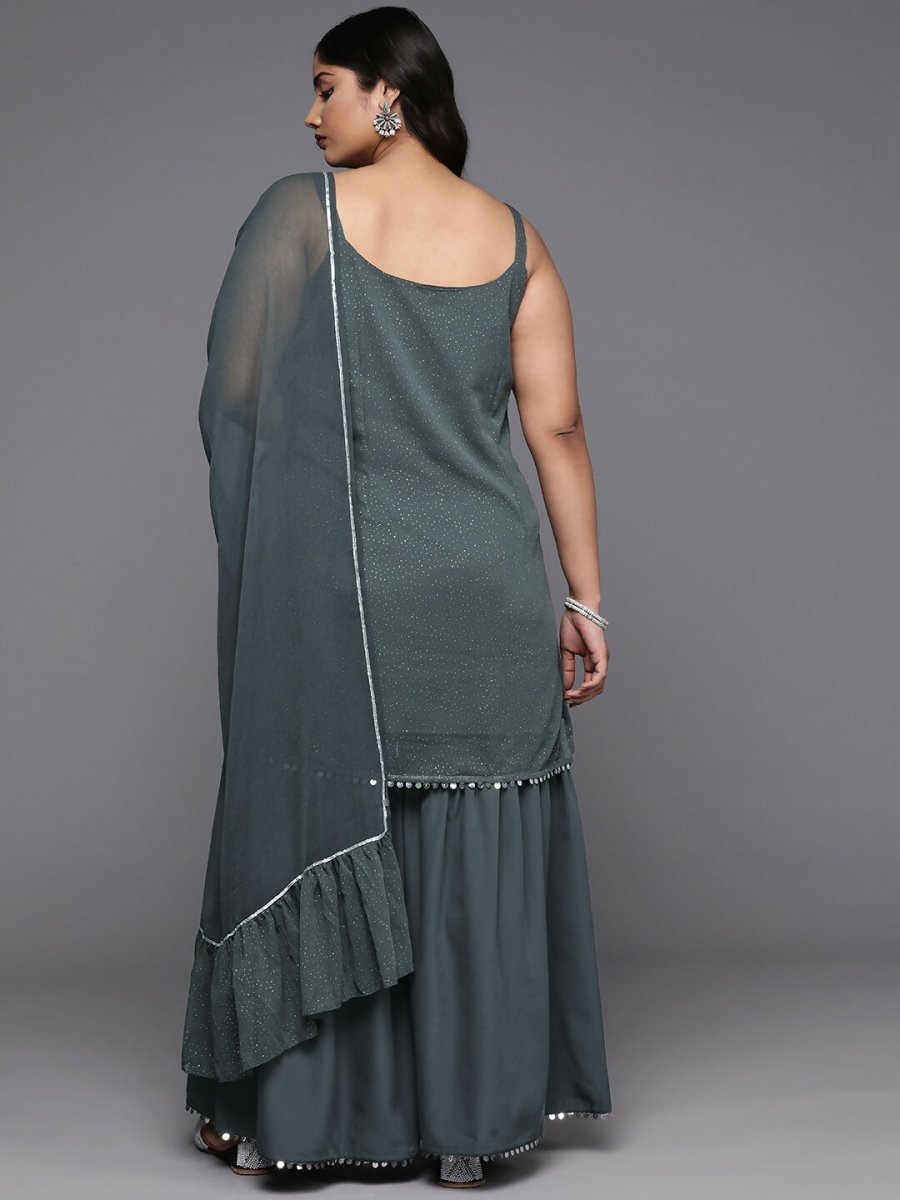 Ahalyaa Women's Traditional wear Kurta Set - Grey - Distacart