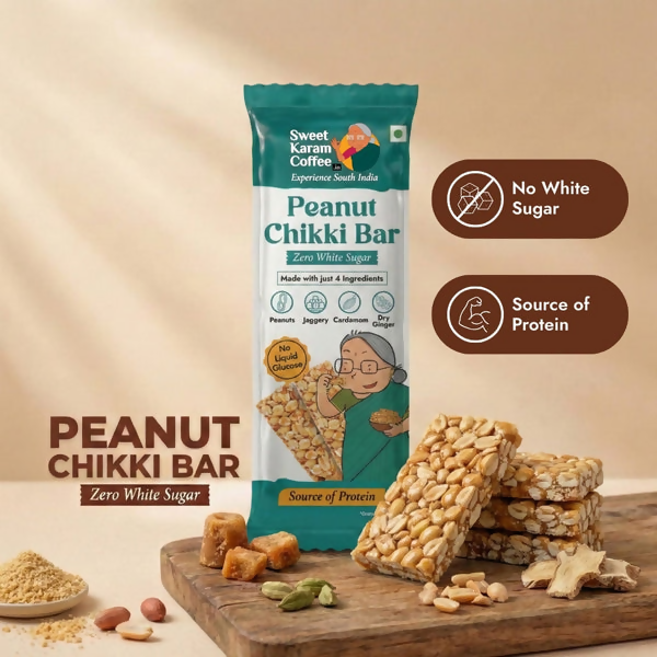 Sweet Karam Coffee Peanut Chikki Bar (Zero White Sugar) - Distacart