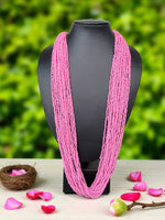 Thumbnail for Inhanns Rangsaaz 20-Layer Luxe Long Beaded Only Necklace - Halka Pink - Distacart