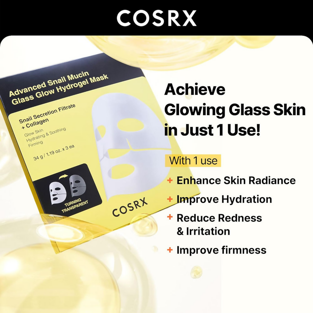 Cosrx Advanced Snail Mucin Glass Glow Hydrogel Mask - Distacart