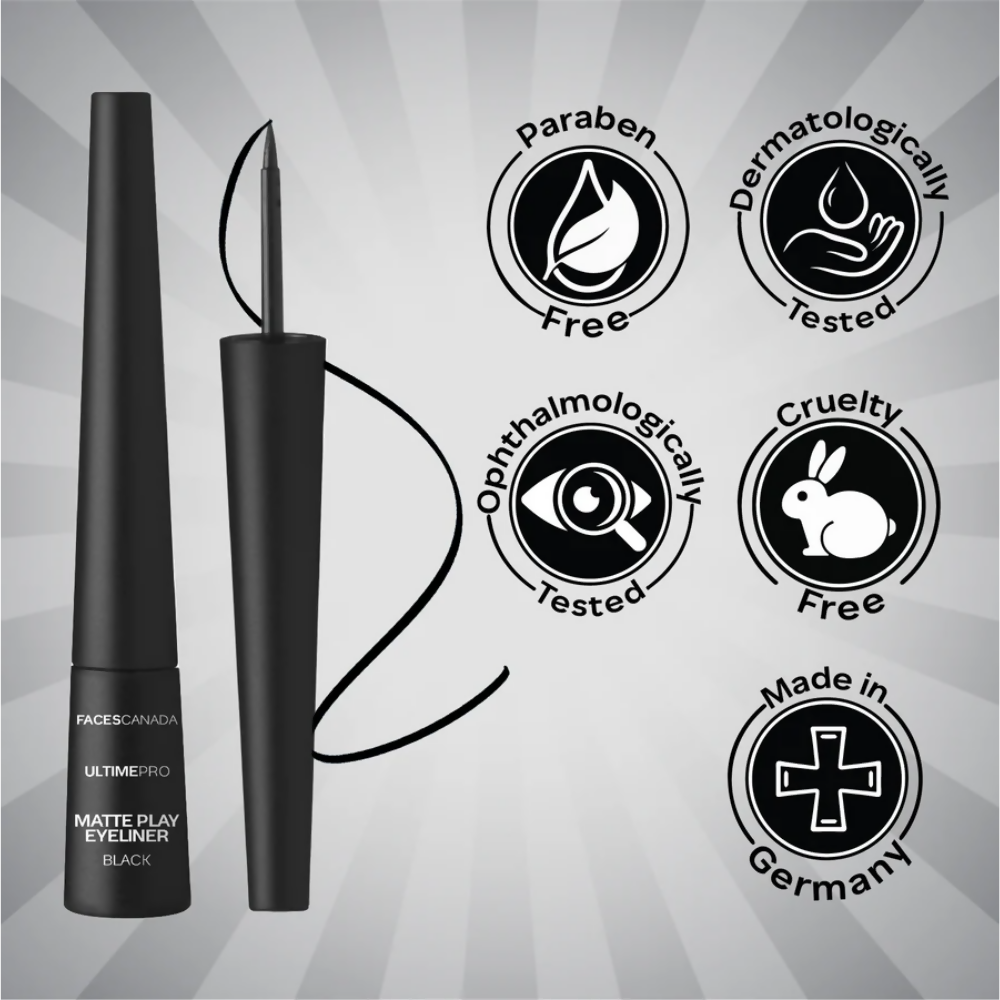 Faces Canada Ultime Pro Matte Play Eyeliner - Black - Distacart