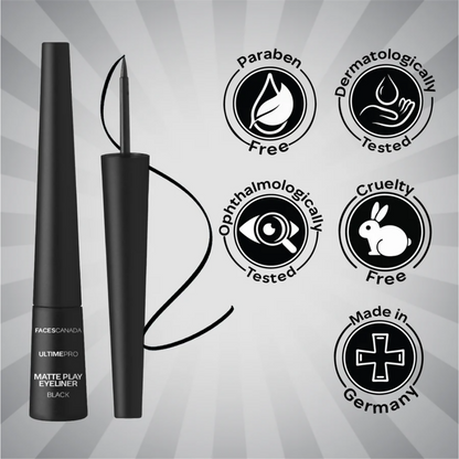 Faces Canada Ultime Pro Matte Play Eyeliner - Black - Distacart