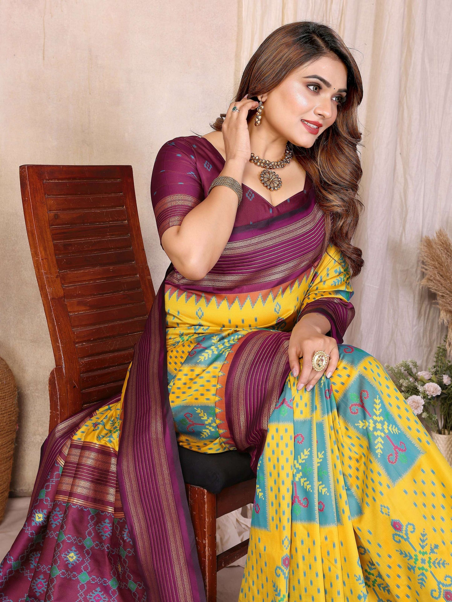 Aastha Fashion Yellow Soft Silk Weaving Saree - Distacart