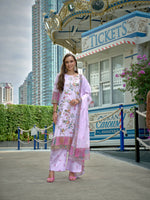 Thumbnail for Joban Fashion Purple Position Digital Print With Position Foil Kurta Set