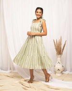 Thumbnail for FIORRA Women's Green Cotton Printed Dress - Distacart