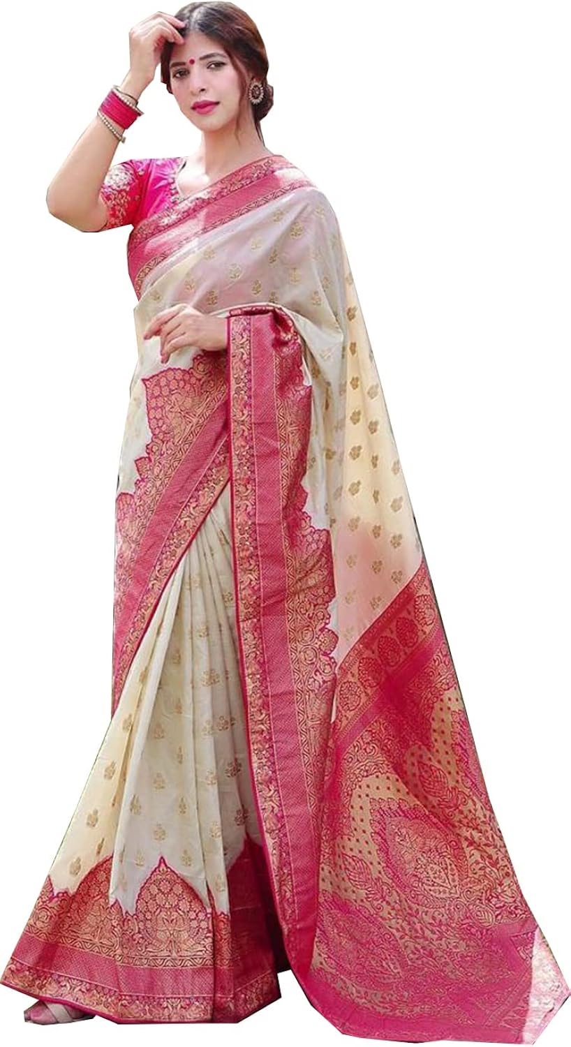 Vamika Weaving Banarasi Jacquard Pink Kanjivaram Saree - Distacart