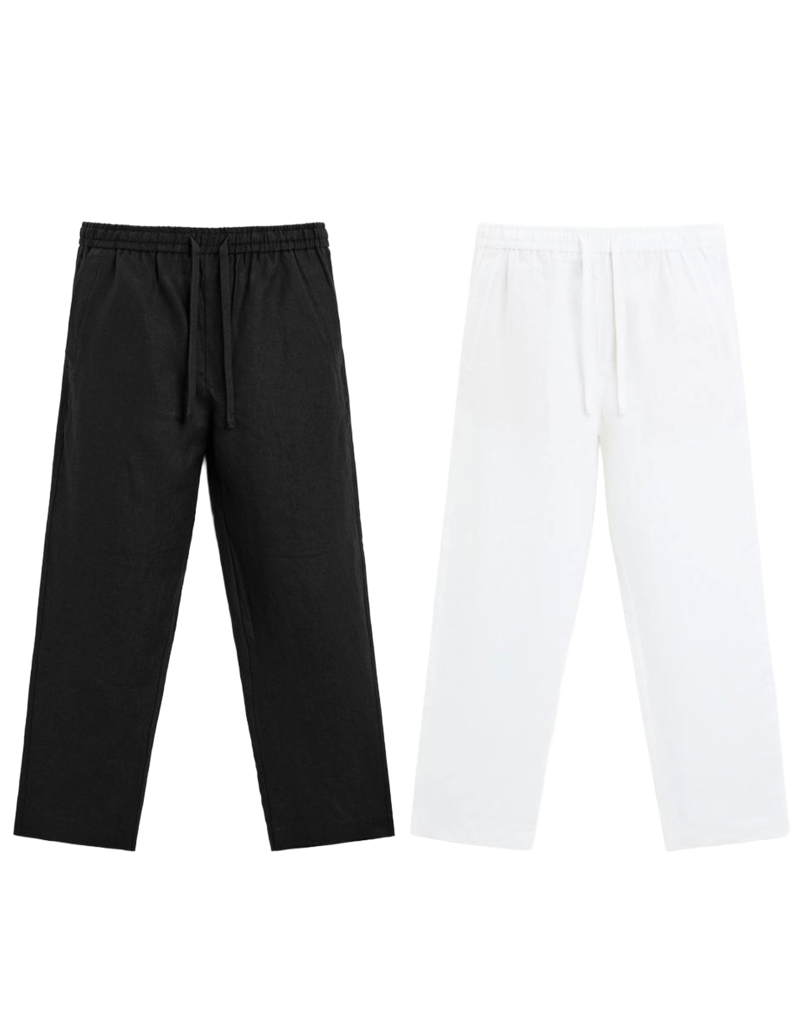 Fabmade Men’S Linen Pajama Combo – White & Black (Pack Of 2) - Distacart