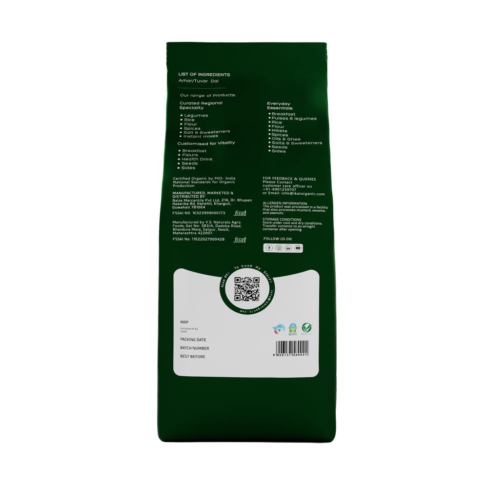 IKAI Organic Arhar/Tuvar Dal - Distacart