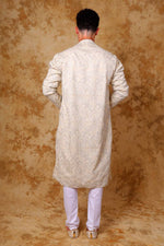 Thumbnail for Bluesaanchi Zari Work Ivory Kurta with Trouser Pajama - Distacart