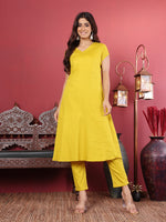 Thumbnail for Varanga Women Floral Thread Embroidered Silk Kaftan With Tonal Bottom - Distacart