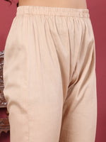 Thumbnail for Varanga Women Beige Pure Hand Kantha Embroidered Kurta Set With Dupatta - Distacart