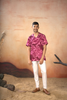 Abstract Marble Print Cotton Shirt by Hilo Design - Distacart