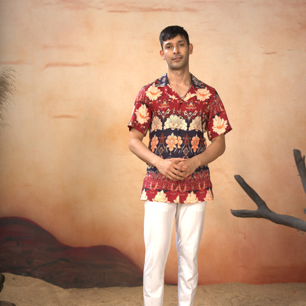 Blossom Print Cotton Shirt by Hilo Design - Distacart