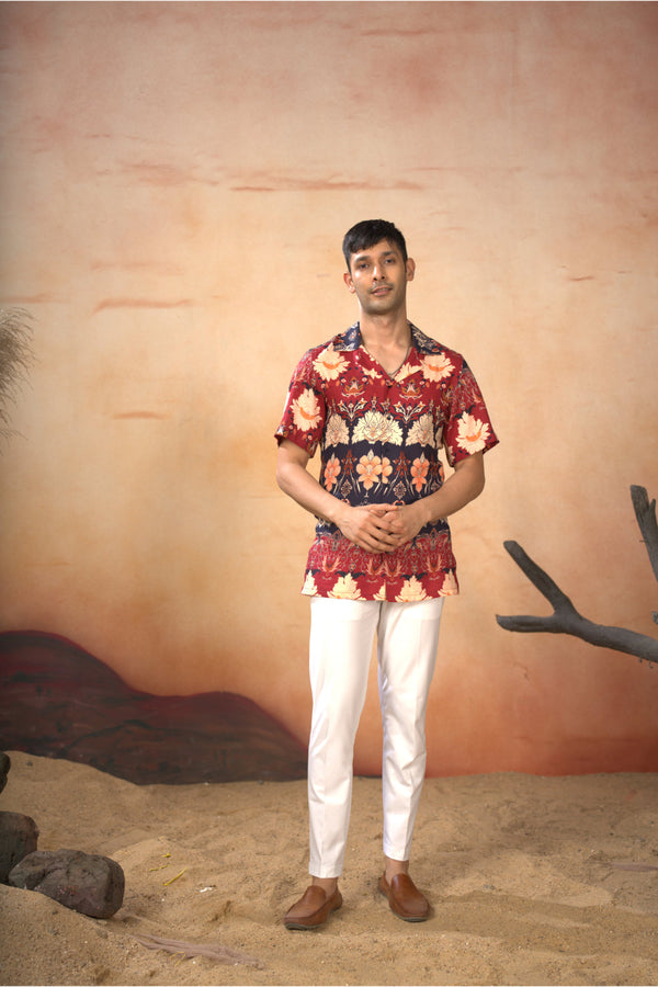 Blossom Print Cotton Shirt by Hilo Design