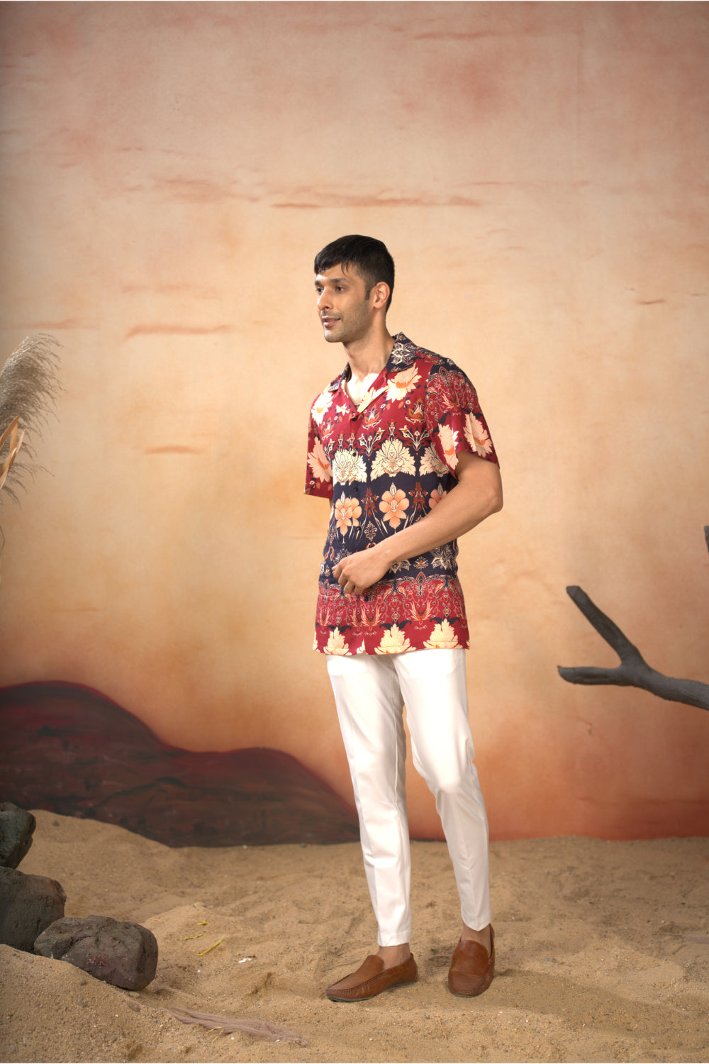 Blossom Print Cotton Shirt by Hilo Design - Distacart