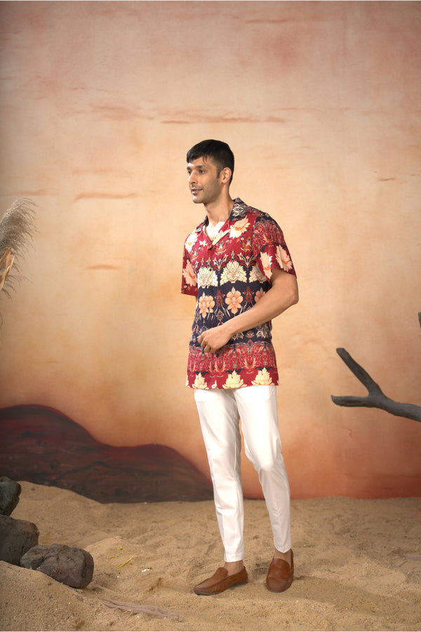 Blossom Print Cotton Shirt by Hilo Design