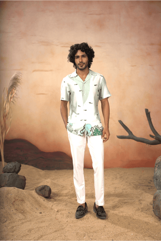 Seabed Serenity Cotton Satin Shirt by Hilo Design - Distacart