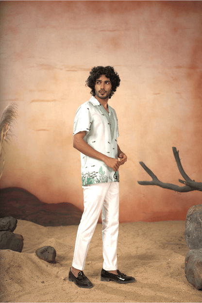 Seabed Serenity Cotton Satin Shirt by Hilo Design - Distacart