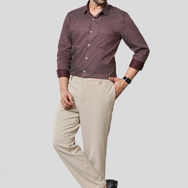 Jonesburg Men's Printed Slim Fit Formal Shirt