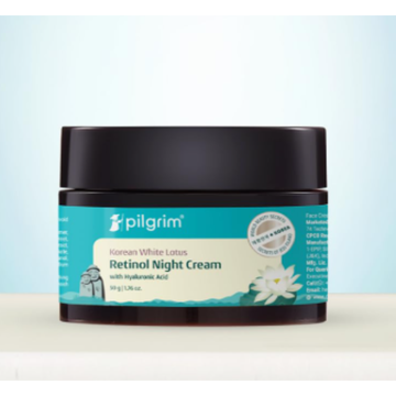 Pilgrim Korean Retinol Anti Aging Night Cream with Hyaluronic Acid & Vitamin C For Young, Wrinkle-free & Radiant Skin - Distacart