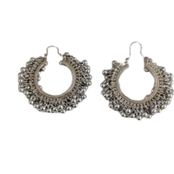 Mominos Fashion Traditional Oxidised Afghani Ghungroo Style Small Hoop Earrings - Distacart