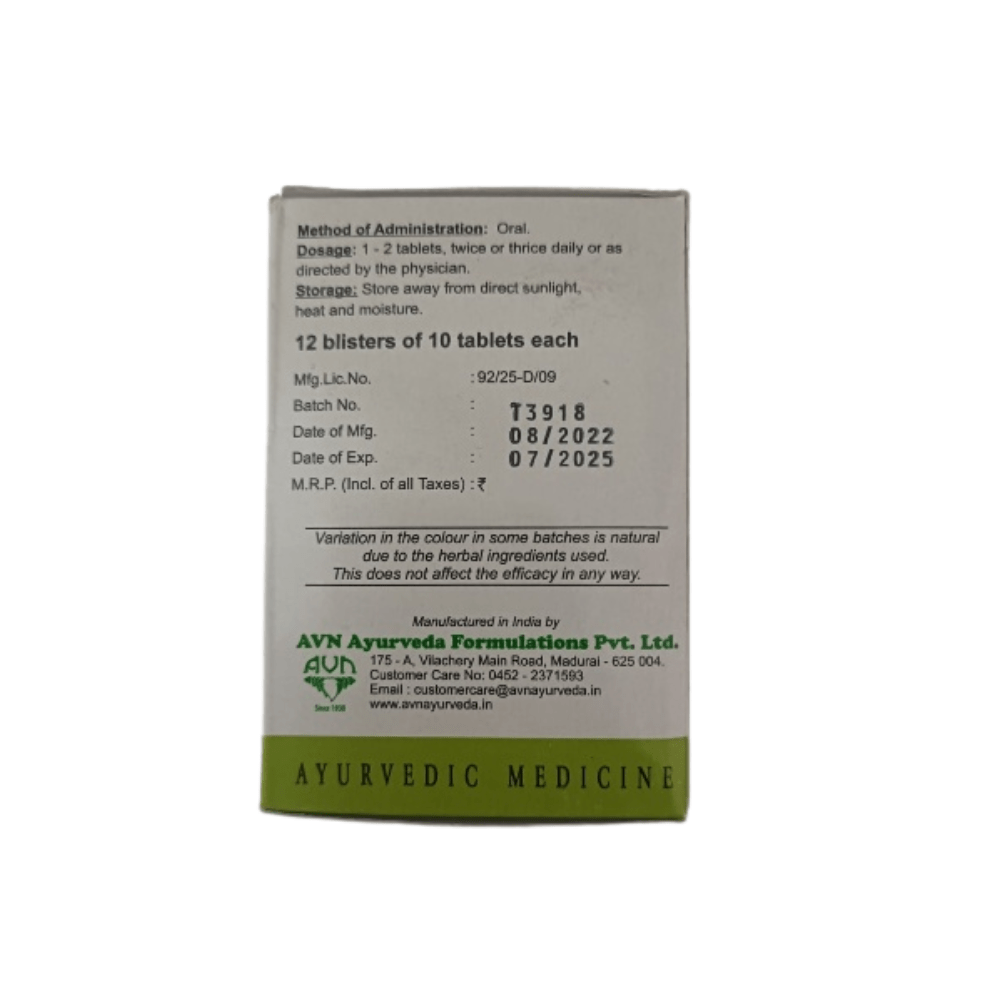 AVN Ayurveda Shaddharana DS Tablets - Distacart