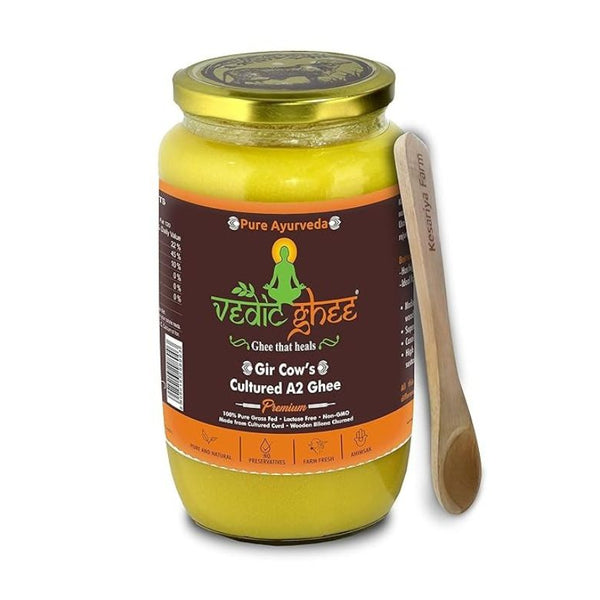 Vedic Ghee Premium A2 Gir Cow Cultured Ghee from Kesariya Farm Indian Gir Cow Ghee, Pure A2 Ghee, Natural & Healthy - Distacart