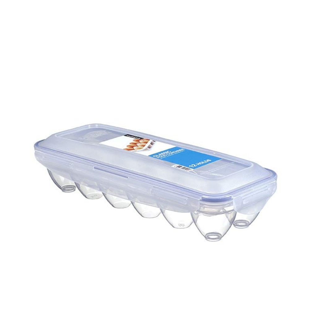 LocknLock Classic Plastic Airtight Egg Storage Container with Leak Proof Lid for 12 Eggs, 1 Piece, Transparent - Dista