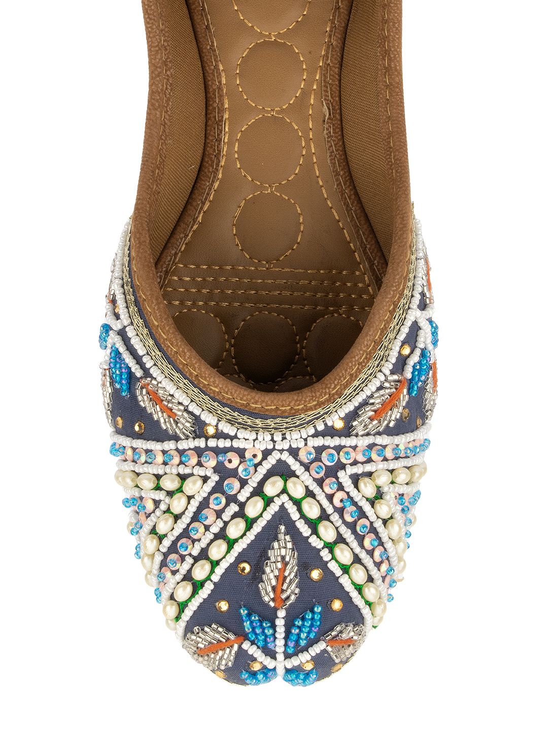 Desi Colour Women Indian Ethnic Footwear-Navy Blue Criss Cross - Distacart