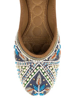 Thumbnail for Desi Colour Women Indian Ethnic Footwear-Navy Blue Criss Cross