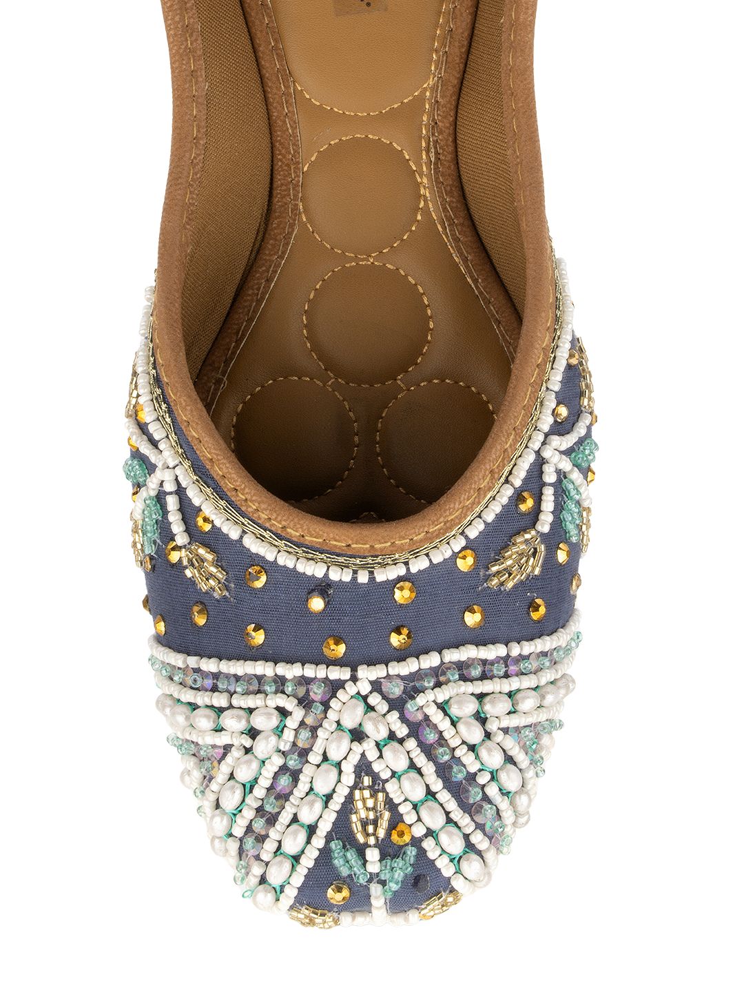 Desi Colour Women Indian Ethnic Footwear-NAVY Blue Criss Cross 1 - Distacart