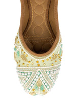 Thumbnail for Desi Colour Women Indian Ethnic Footwear-Sea Green Criss Cross-1