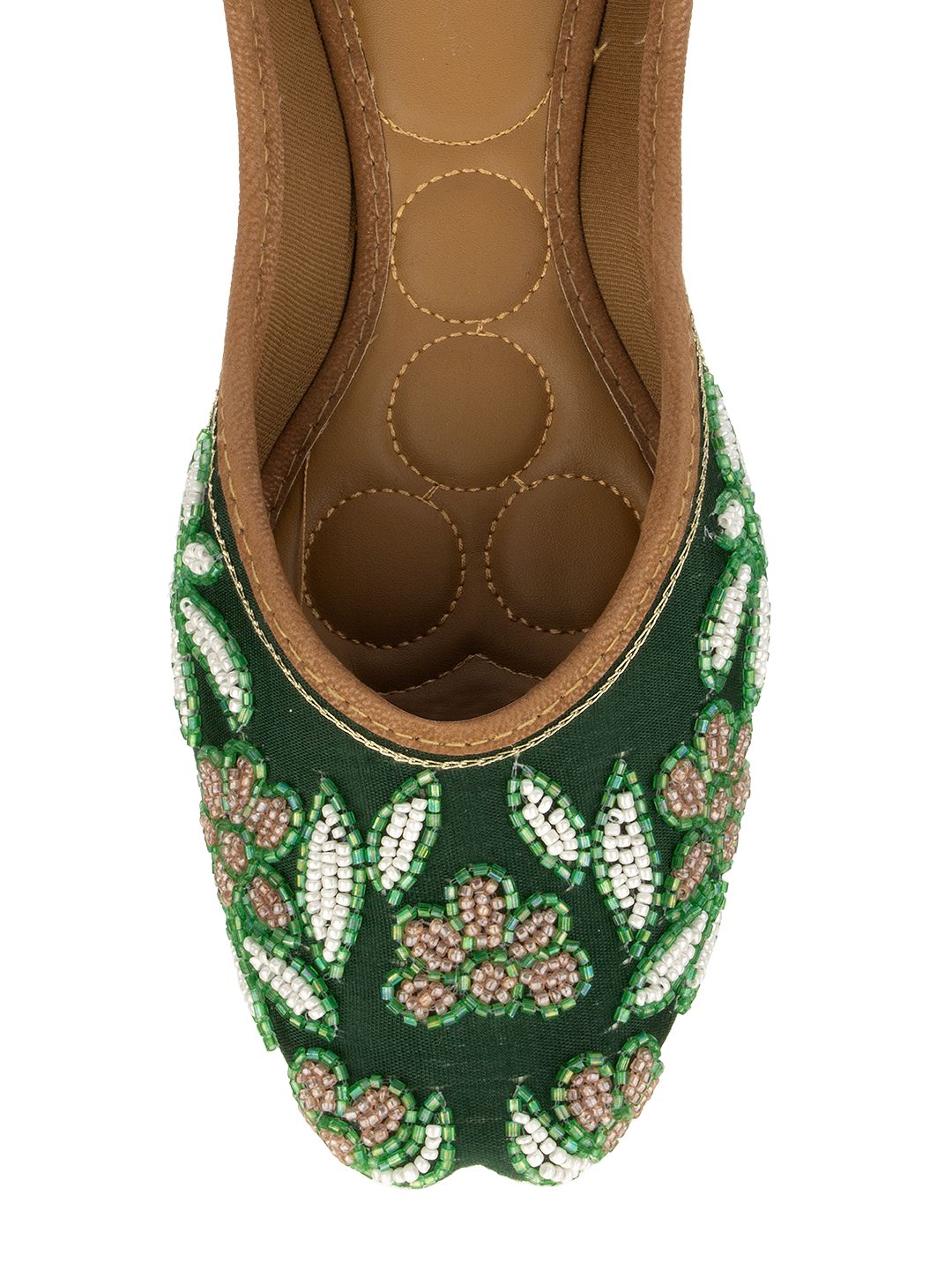 Desi Colour Women Indian Ethnic Footwear-Green Emb - Distacart
