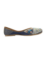 Thumbnail for Desi Colour Women Indian Ethnic Footwear-Navy Blue Criss Cross