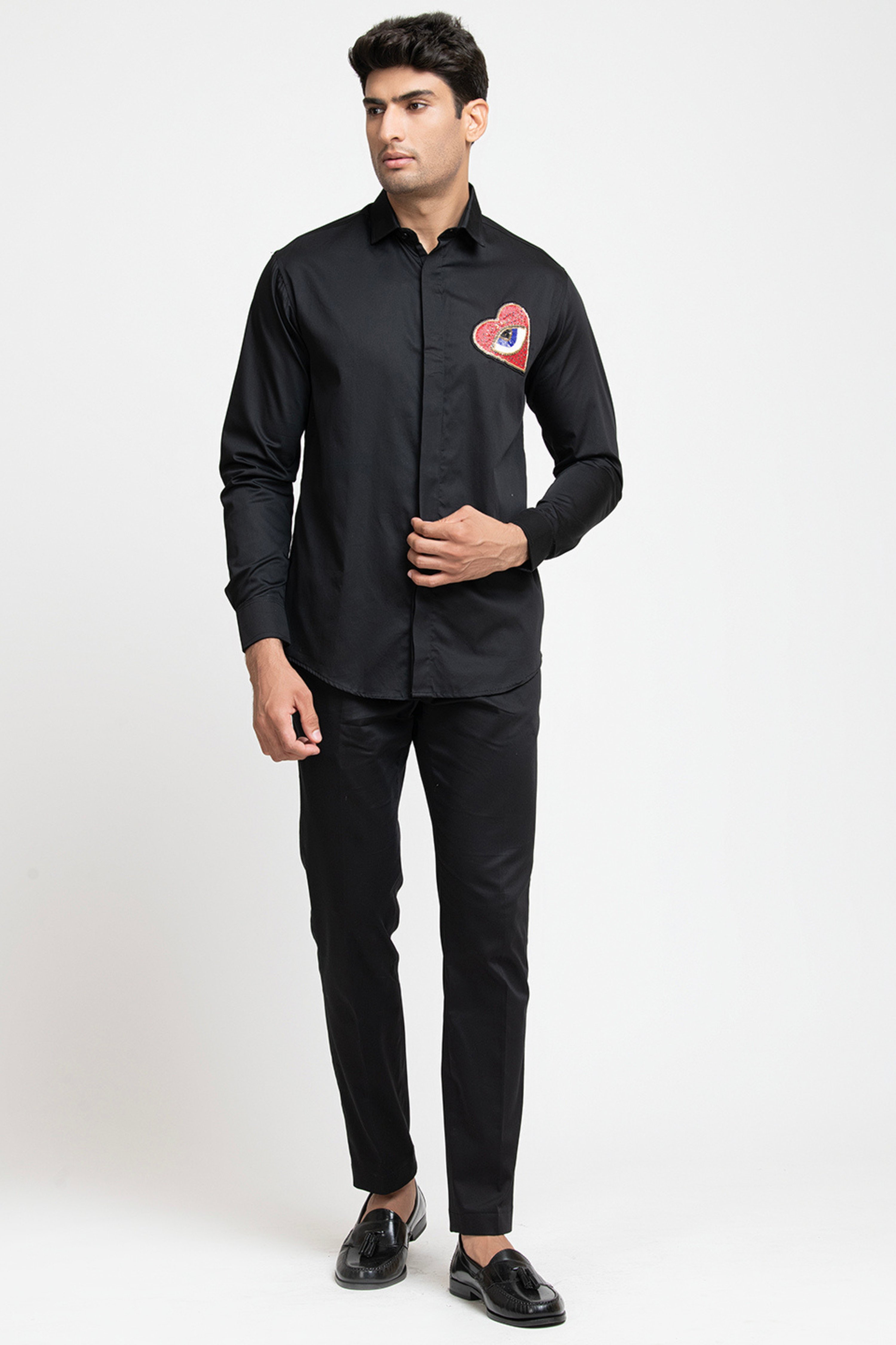 Red Heart Embroidery Shirt by Hilo Design - Distacart