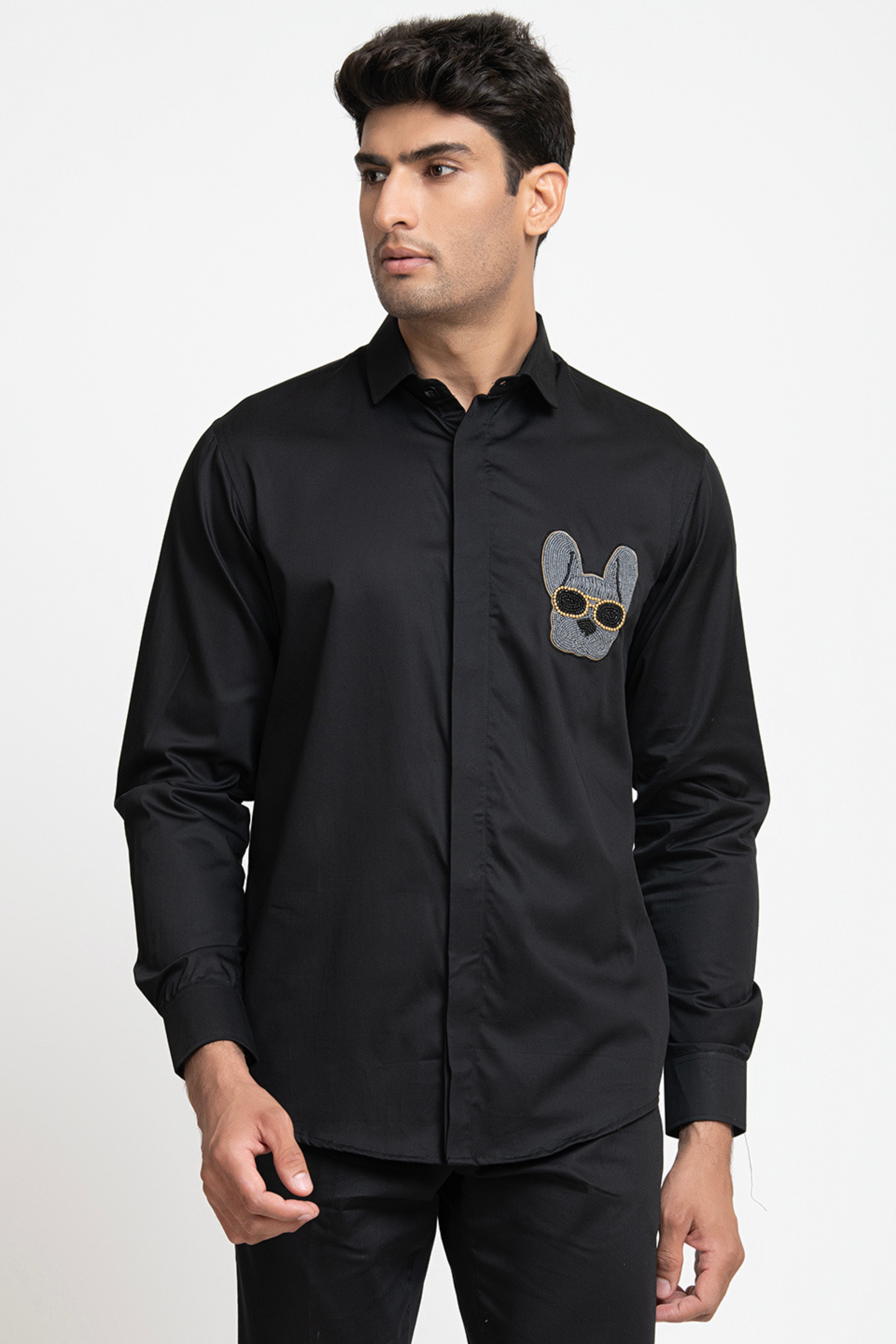 Dog Embroidery Shirt by Hilo Design