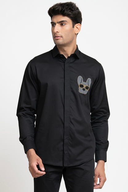 Dog Embroidery Shirt by Hilo Design