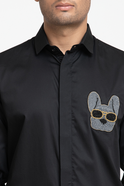 Dog Embroidery Shirt by Hilo Design