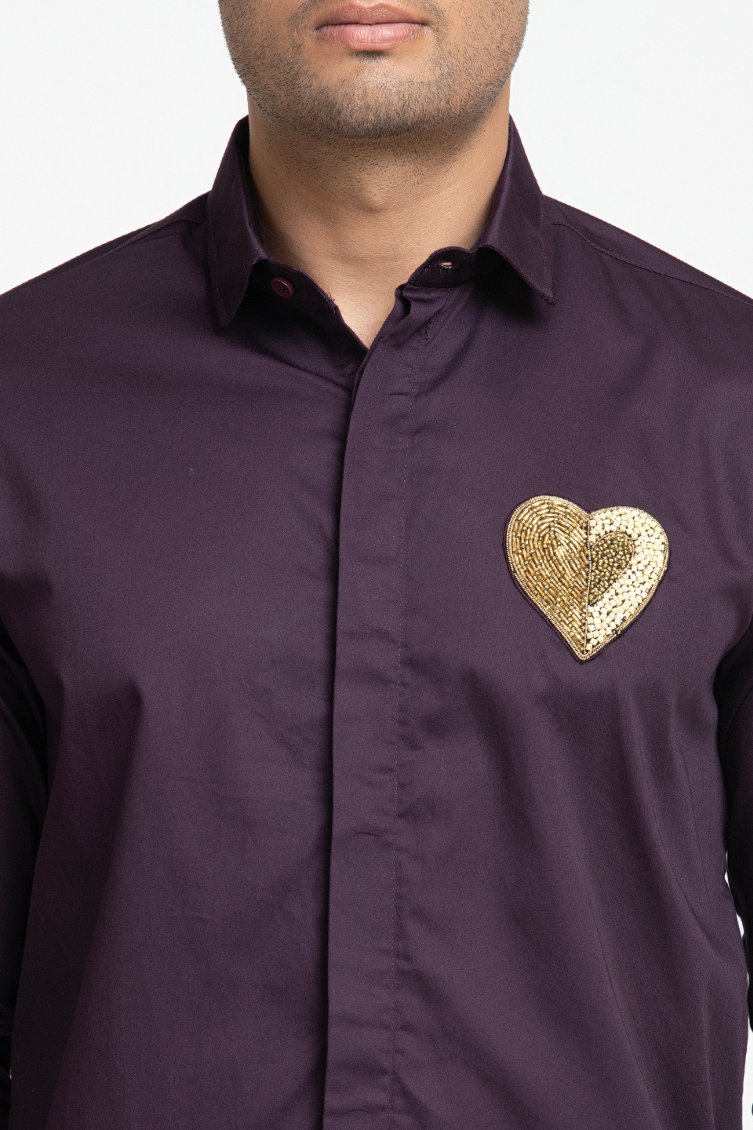 Heart Embroidery Shirt by Hilo Design