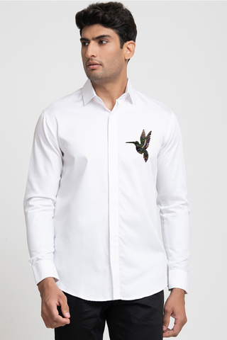 Bird Embroidered Shirt by Hilo Design