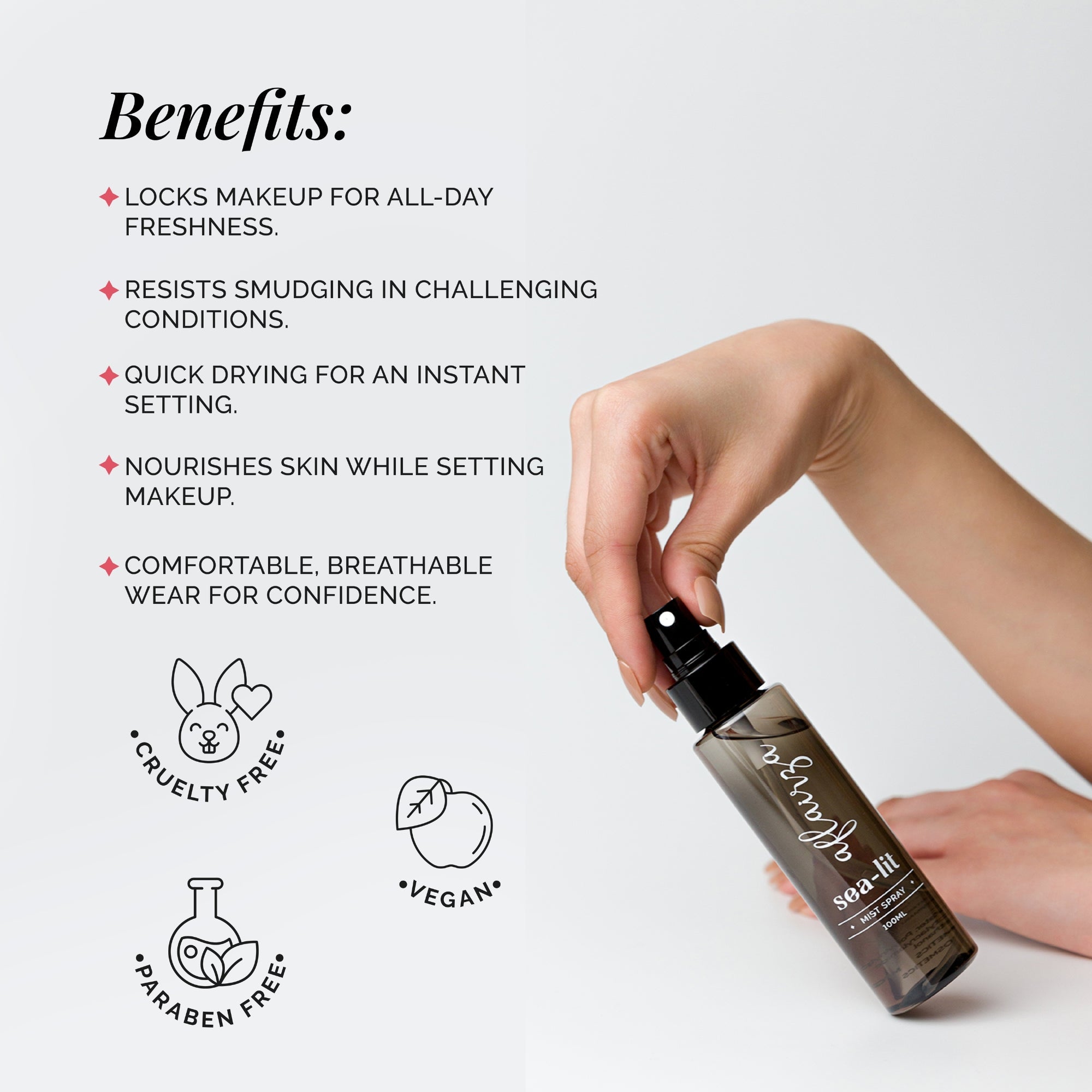 Aflairza Sea-lit Makeup Fixing Spray for Long-Lasting Hold, Sweat & Humidity Resistant