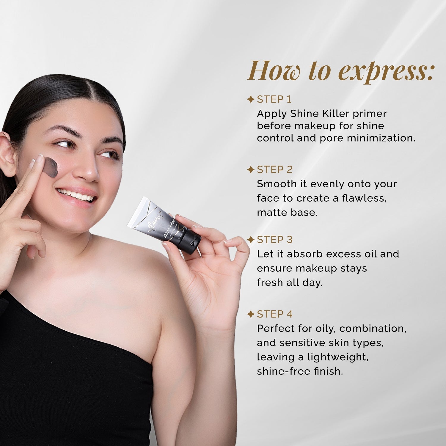 Aflairza Shine Killer Mattifying Primer-Perfect Makeup Base for Oily & Combination Skin