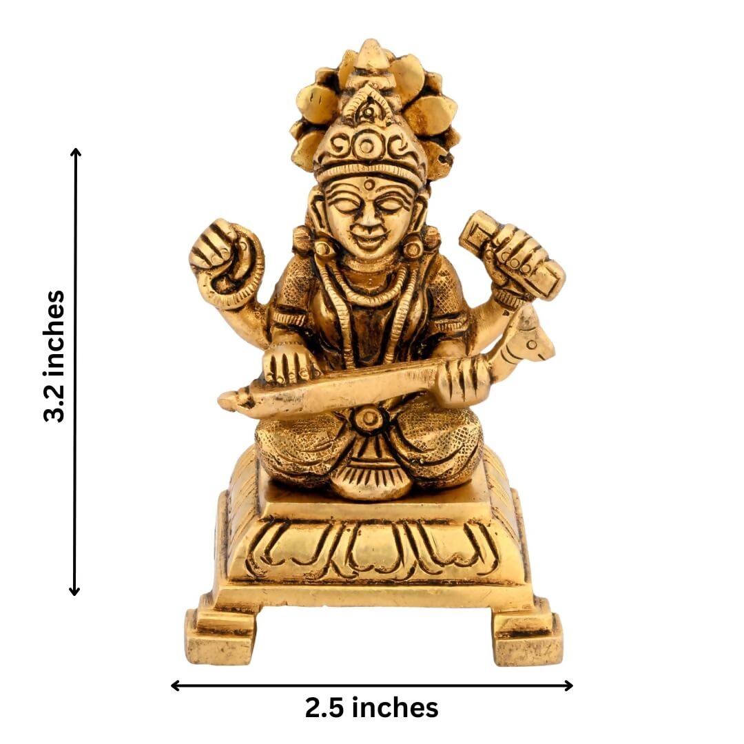 ShreeYaash Brass Goddess Saraswati Idol - Distacart