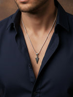 Thumbnail for NVR Men's Arrow Shaped Silver Plated Pendant with Chain - Distacart